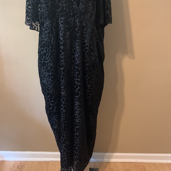 Anthropologie Greylin 1X velvet velour jumpsuit pockets butterfly sleeves - Picture 4 of 11